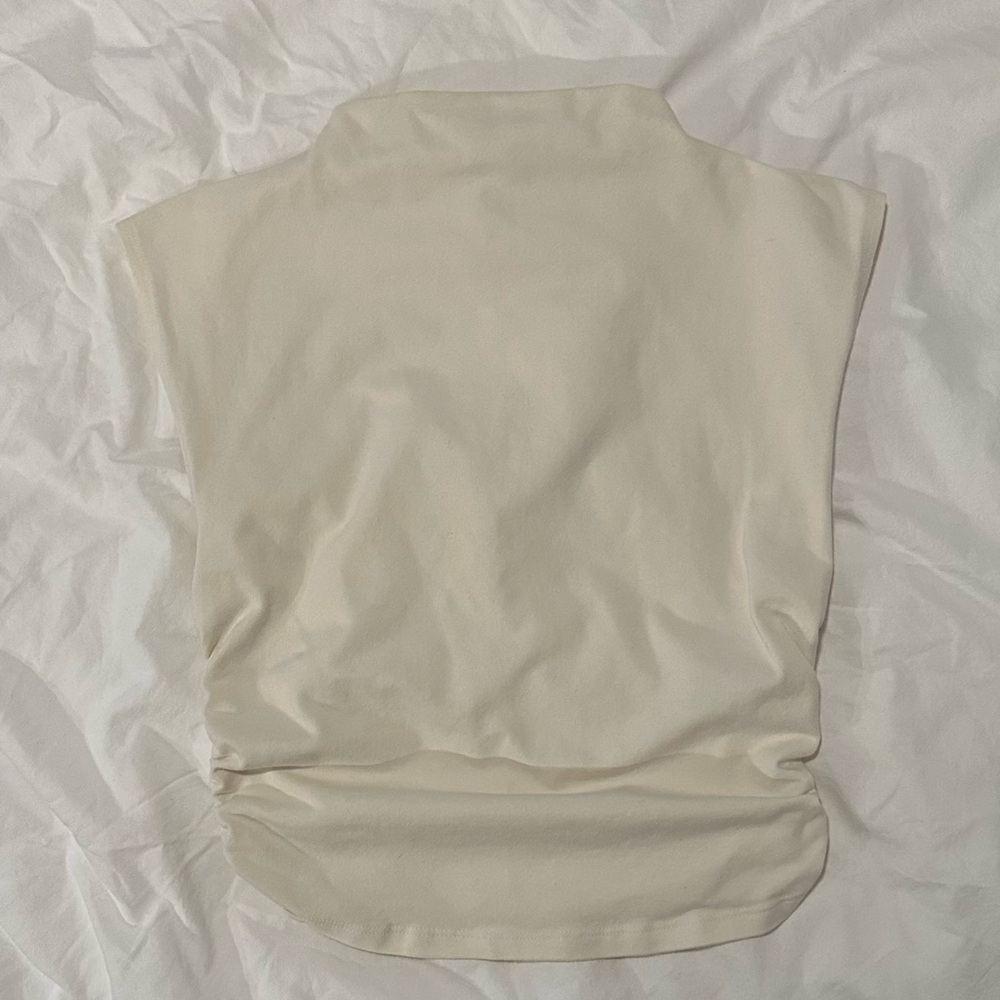 Reformation Lindy Ruched Crop Top (Ivory)